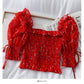 Sweet Small Flower Five-point Sleeve Shirt
