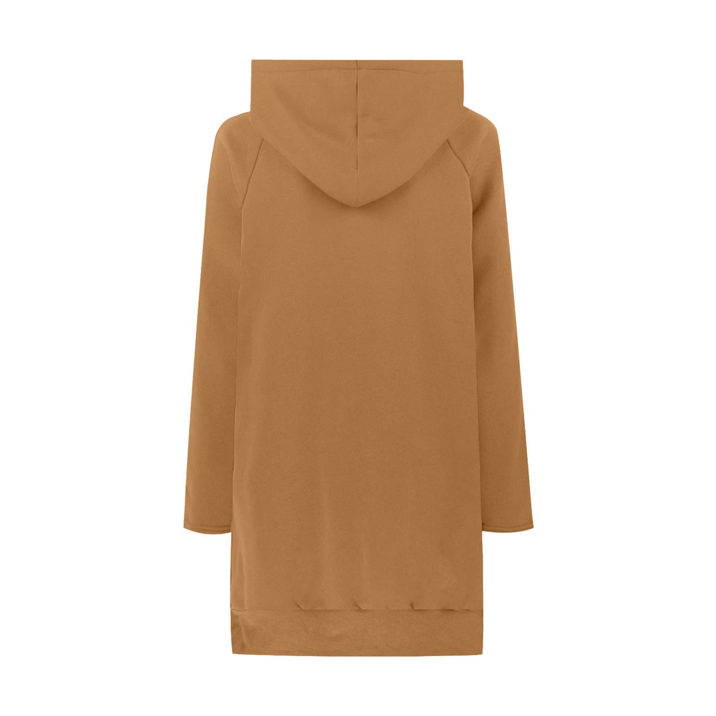 Loose-fitting Women's Sweater Long Sleeve Solid Color Drawstring Top