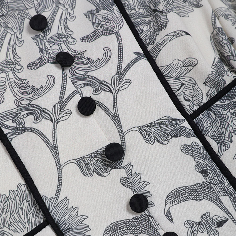 Chinese Retro Ink Printed Dress