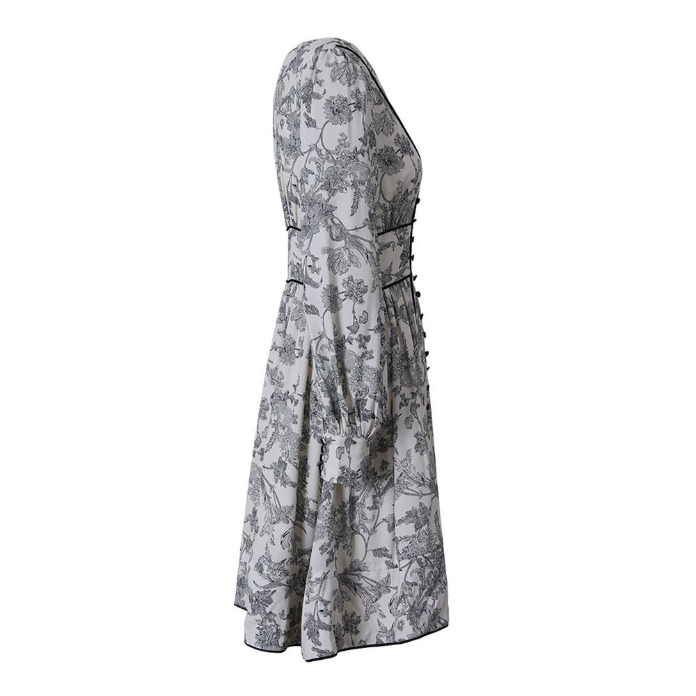 Chinese Retro Ink Printed Dress