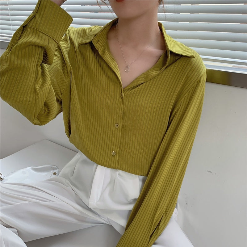 Chemise à rayures verticales pour femme, robe bandage de niche, design Sense, nouvelle collection