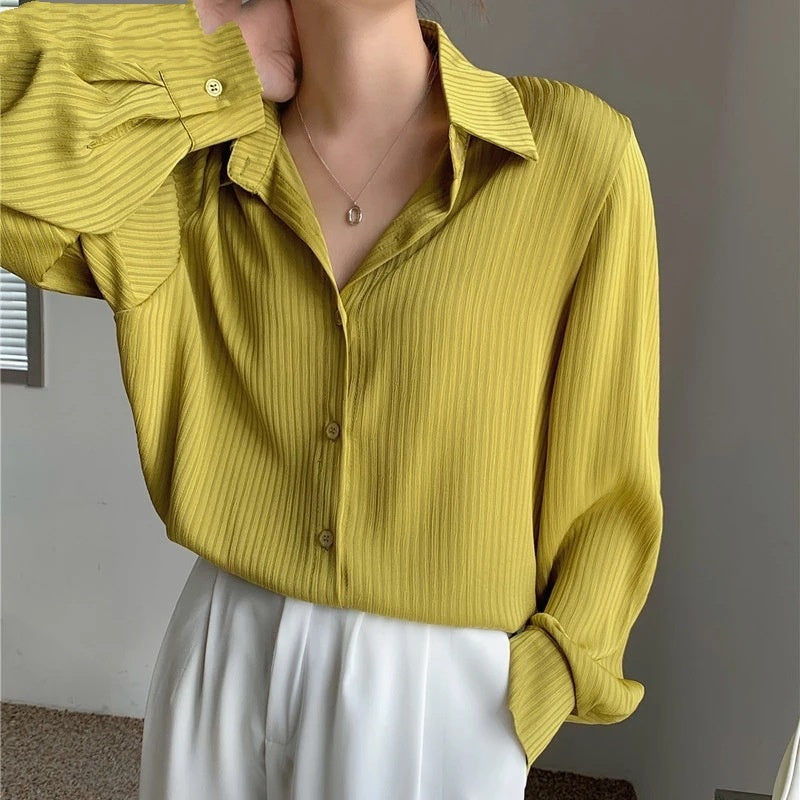 Chemise à rayures verticales pour femme, robe bandage de niche, design Sense, nouvelle collection