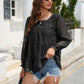 Loose Chiffon Shirt Round Neck Ruffle Top