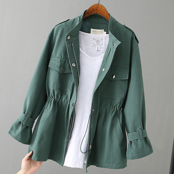 Trench coat with waist