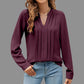 Women's V-neck Long Cuff Position Shirt Top