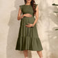 Flying Sleeves Pleating Layered Short Sleeve Large Swing Dress