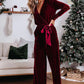 Women's Solid Color Fashion Elegant Velvet Jumpsuit