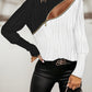 European And American Fashion Women's Wear Water Ripple Contrast Color Top