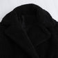 Autumn New European And American Style Fleece Double Row Ornament Loose Overcoat Coat