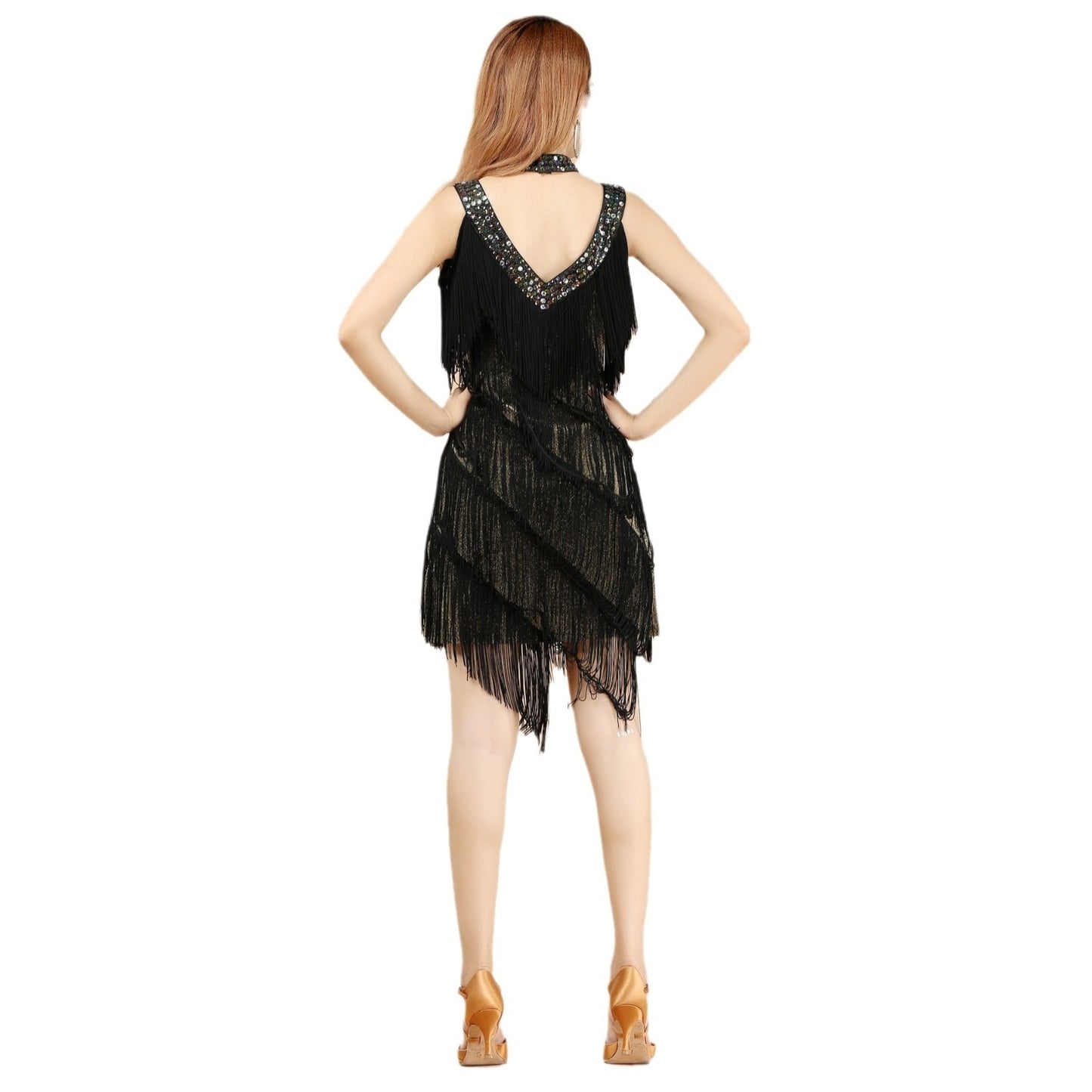 Fitness Performance Tassel Latin Dance Skirt Dress