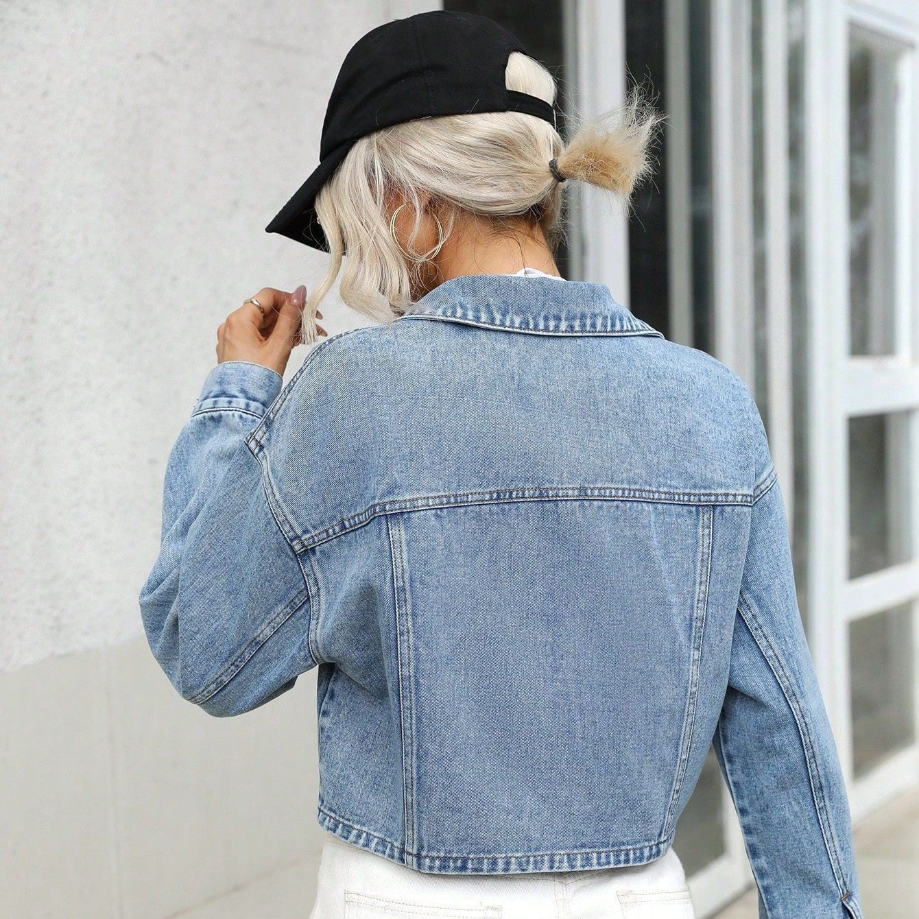 Amazon Cross-border Women's Clothing Loose Short Denim Coat
