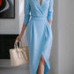 Women's Fashion Lapel Irregular Long Sleeve Dress