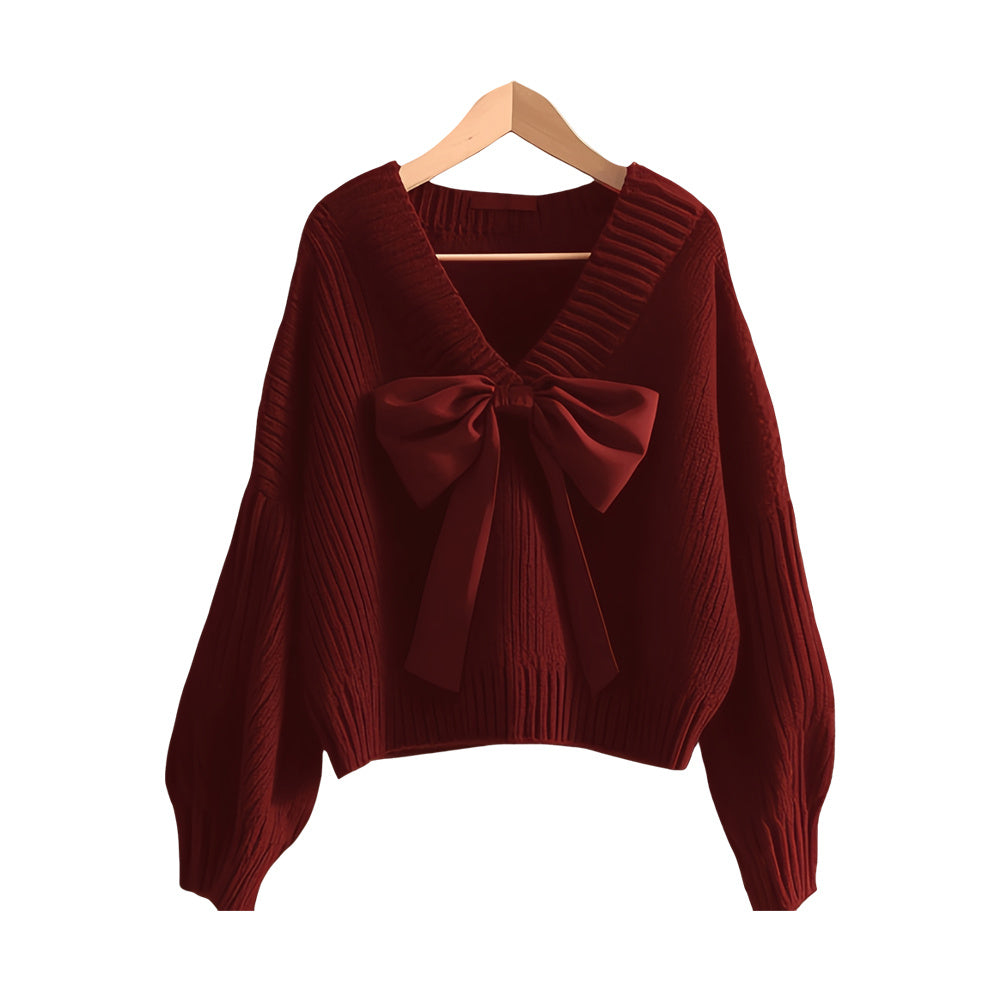 Fashion Bowknot Knitted Sweater For Women