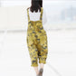 Casual Loose Floral Print Cotton Overalls Women