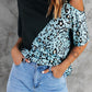 Crew Neck T-Shirt Women's Print Leopard Casual Short Sleeve Top