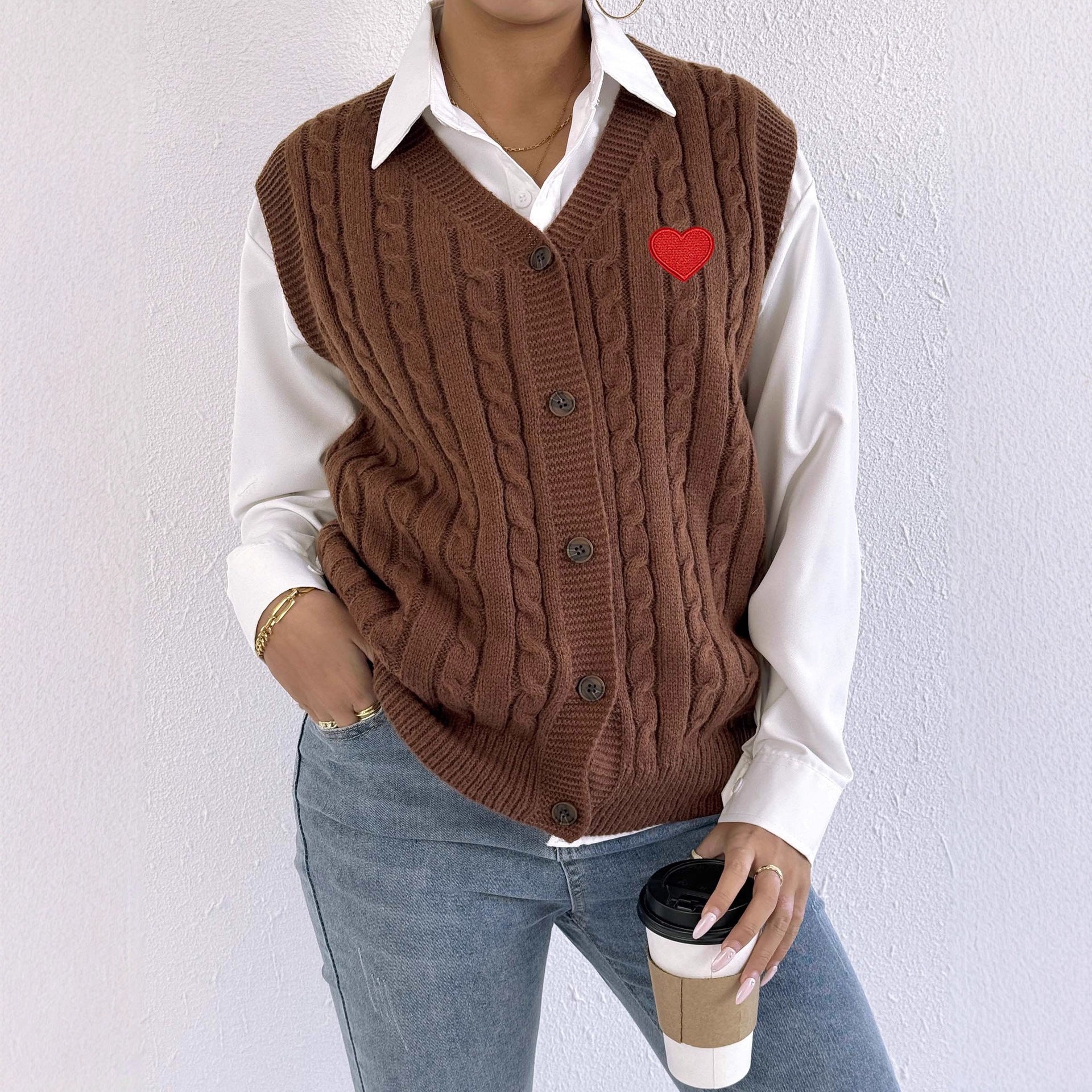 Women's Knitted Cardigan Casual Vest
