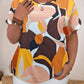 Women's Round Neck Short Sleeve Printed Mushroom Buckle