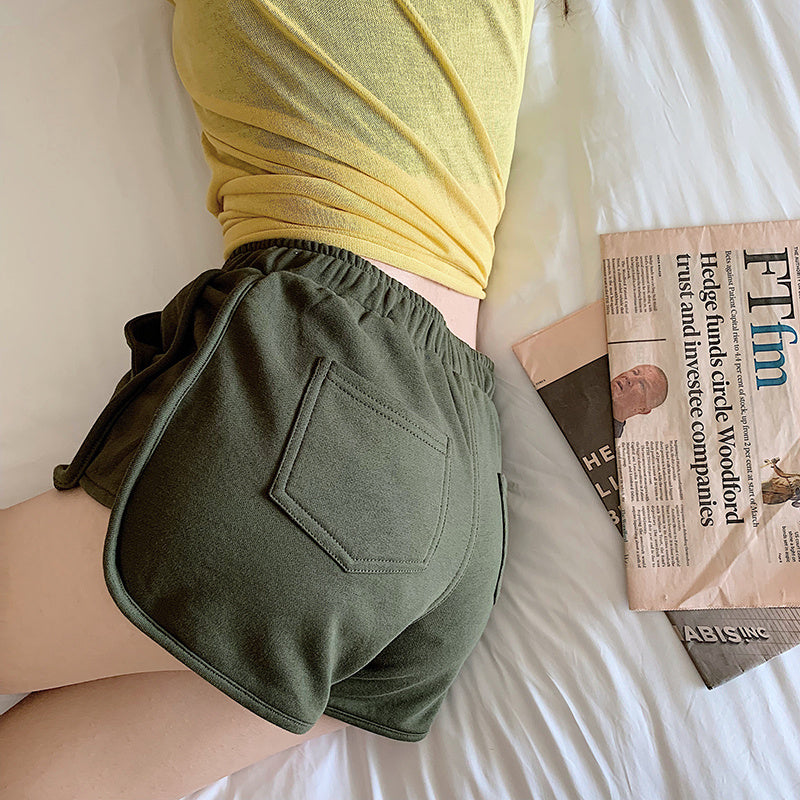 Pantalon chaud décontracté taille haute sauvage de couleur unie