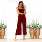 suspenders wrapped chest zipper jumpsuit women