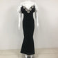 Robe tube à fleurs noire pour femme