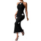 Slim Fit Long Flower Small Turtleneck Dress