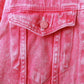 Pink fried flower denim jacket