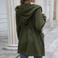 Mid-length hooded trench coat