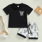 Ensemble deux pièces t-shirt à manches courtes et short imprimé tête de vache
