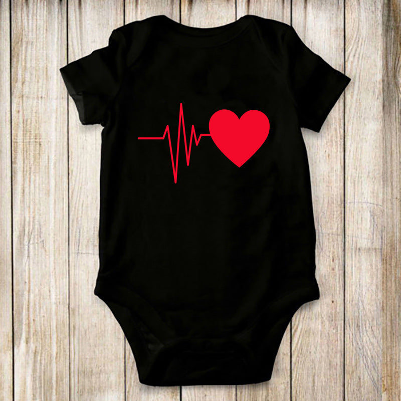 Cute heartbeat short sleeve T-shirt
