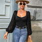 Square Collar Lace Top Women