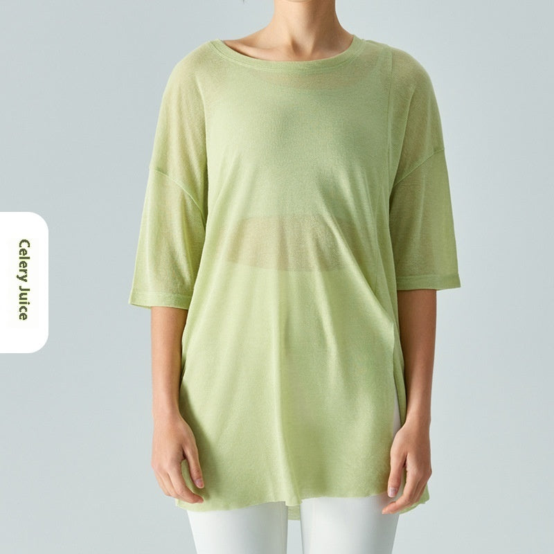 Lightweight And Slightly Transparent Casual Sports Blouse