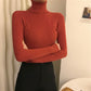 Pull chaud à manches longues et col haut pour femme