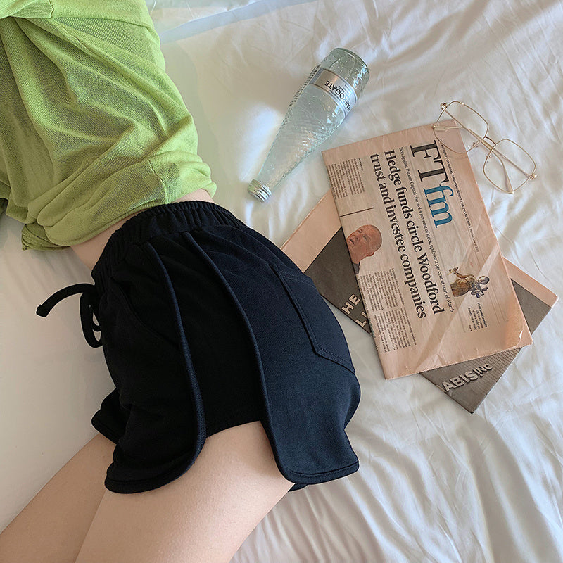 Pantalon chaud décontracté taille haute sauvage de couleur unie