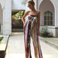 Summer print jumpsuit casual pants