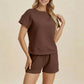 Ensemble short tendance en tissu texturé