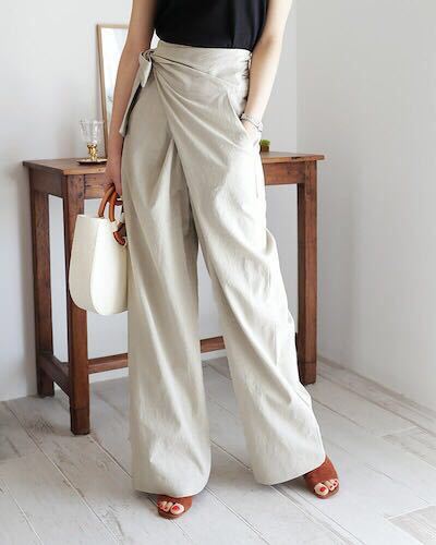 Pantalon décontracté à lacets de couleur pure