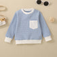 Pull rayé à manches longues et poches pour fille