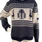 Pull de Noël en tricot à imprimé géométrique et élan mignon pour femme