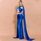Split lace-up mop evening dress