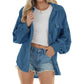 Casual Loose Lantern Sleeve Corduroy Shirt