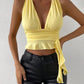 Milk Silk Deep V Cinched Slimming Pullover Female