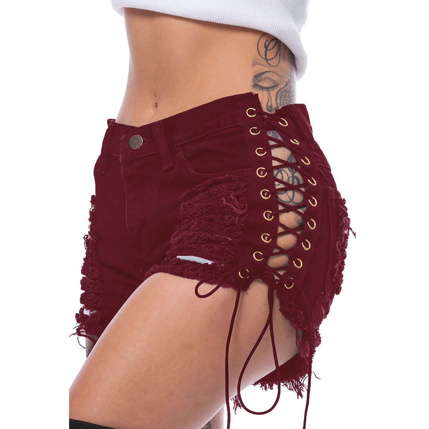 Beggar's Torn Women's Jeans Bandage Nightclub Women's Pants