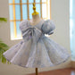 Girl's Blue Grenadine Big Bow Princess Dress