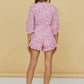 Positioning Printing Deep V Neck Chest Waist Jumpsuit