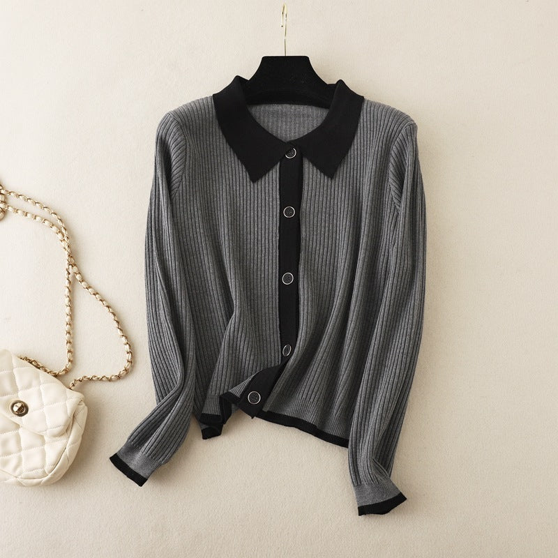 Sweater Slim Polo Shirt Thin Top Bottoming Shirt Tide