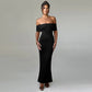 Socialite Style Elegant Backless Off-shoulder Dress Women