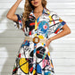 Womens Slimming Belt Short-Sleeve Dress