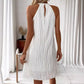 Robes tendance pour femmes, couleur pure, dos nu, col licou