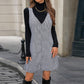 Robe pied-de-poule tendance sans manches pour femme
