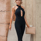 Strap Neck Hook Back Jumpsuit Waist